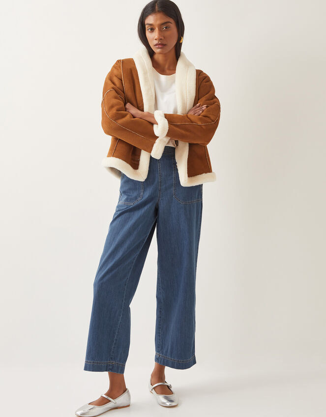 Harper Regular Wide Leg Jeans, Blue (DENIM BLUE), large