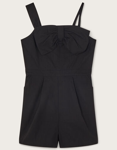 Bow Asymmetrical Playsuit Black, Black (BLACK), large