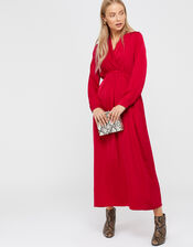 Felicity Satin Midi Dress, Red (RED), large