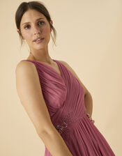 Michaela Maxi Dress in Recycled Polyester, Pink (ROSE), large