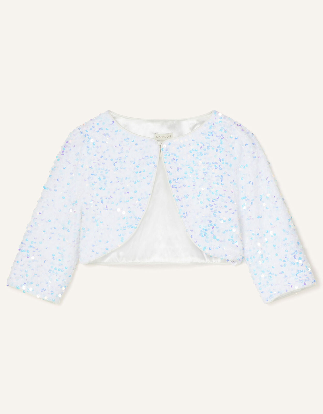 Sequin Satin Jacket Ivory