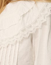 Auren Lace Collar Blouse, White (WHITE), large