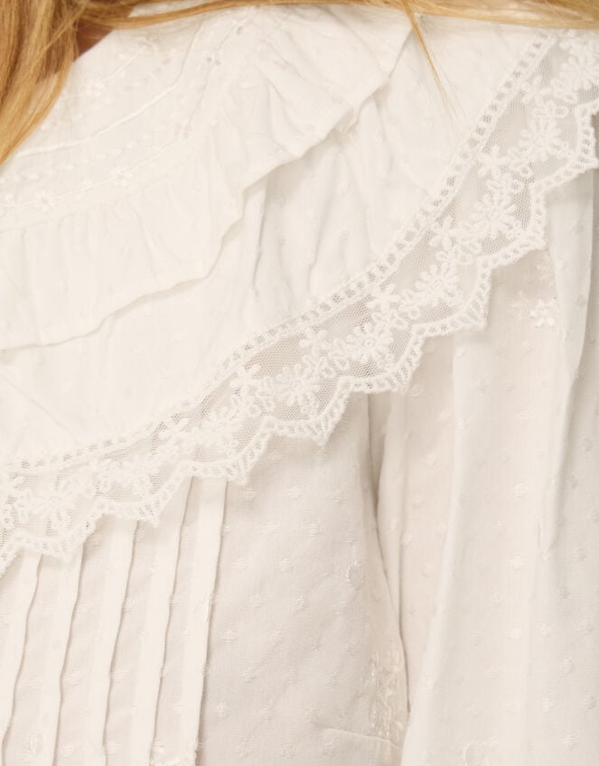 Auren Lace Collar Blouse, White (WHITE), large