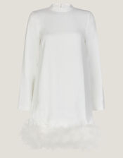 Andrea Feather Bridal Dress, Ivory (IVORY), large