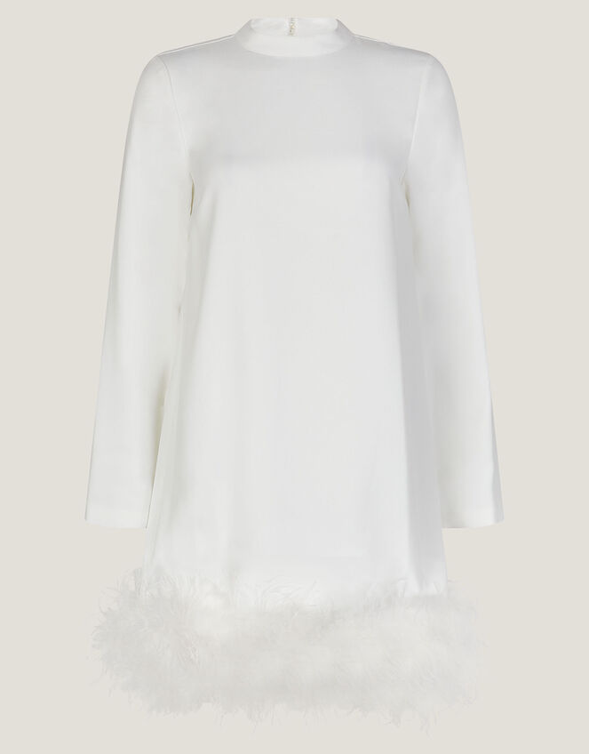 Andrea Feather Bridal Dress, Ivory (IVORY), large