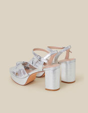 Twist Knot Platform Heels, Silver (SILVER), large