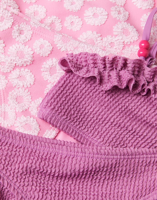 2-Pack Crinkle & Floral Bikini Sets, Multi (MULTI), large