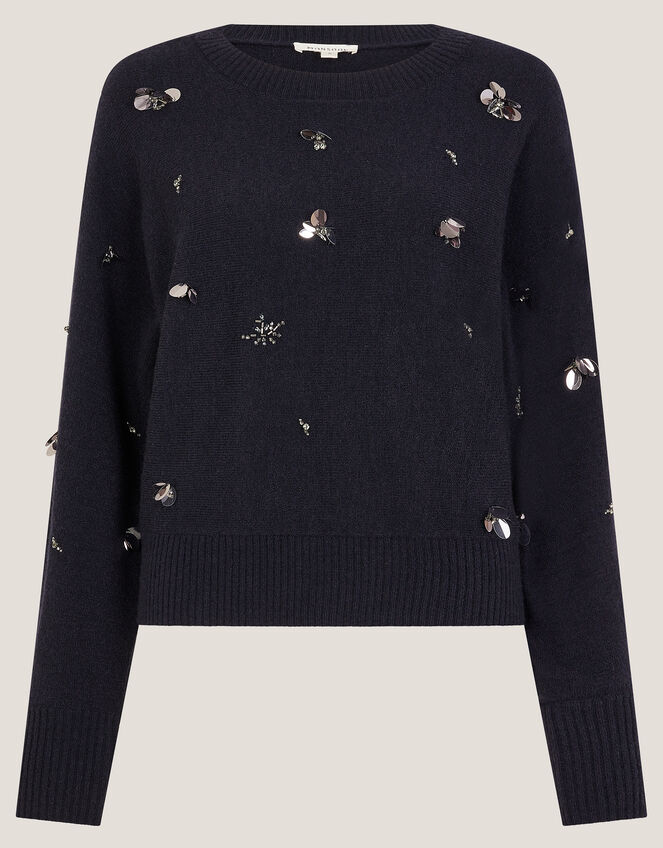 Sable Sequin Embellished Jumper, Blue (MIDNIGHT), large