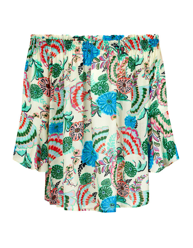 East Santa Maria Floral Bardot Top, Multi (MULTI), large