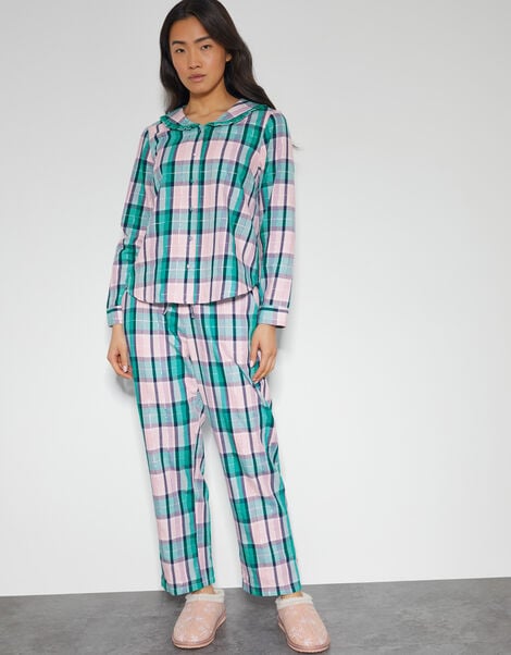Cleo Check Pyjama Set, Teal (TEAL), large