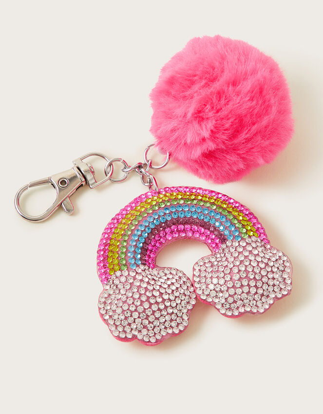 Rainbow Pom-Pom Bag Charm, , large