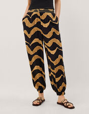 Zahara Print Balloon Pants, Black (BLACK), large