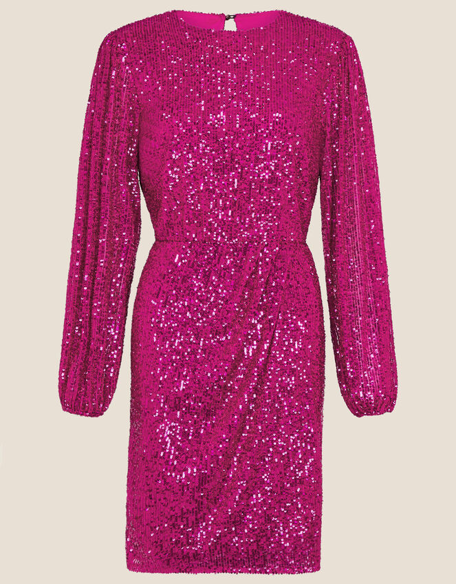 Sasha Sequin Shift Dress, Pink (PINK), large