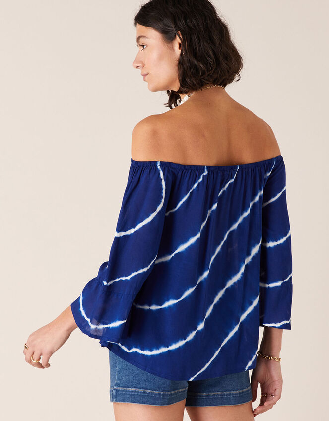 Tie-Dye Off-Shoulder Top in LENZING™ ECOVERO™, Blue (BLUE), large