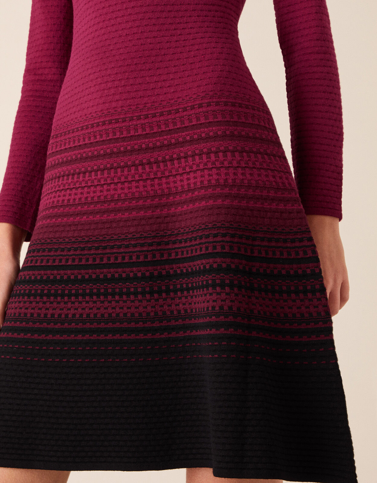 Ombre Knit Dress with Sustainable Viscose Red