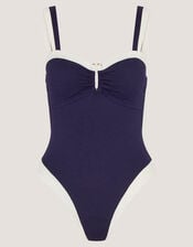 Sabrina Two Tone Swimsuit, Blue (NAVY), large
