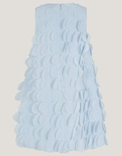 Jazzy Scallop Frill Shift Dress, Blue (BLUE), large