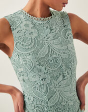 Gianna Sleeveless Lace Midi Dress, Green (SAGE), large