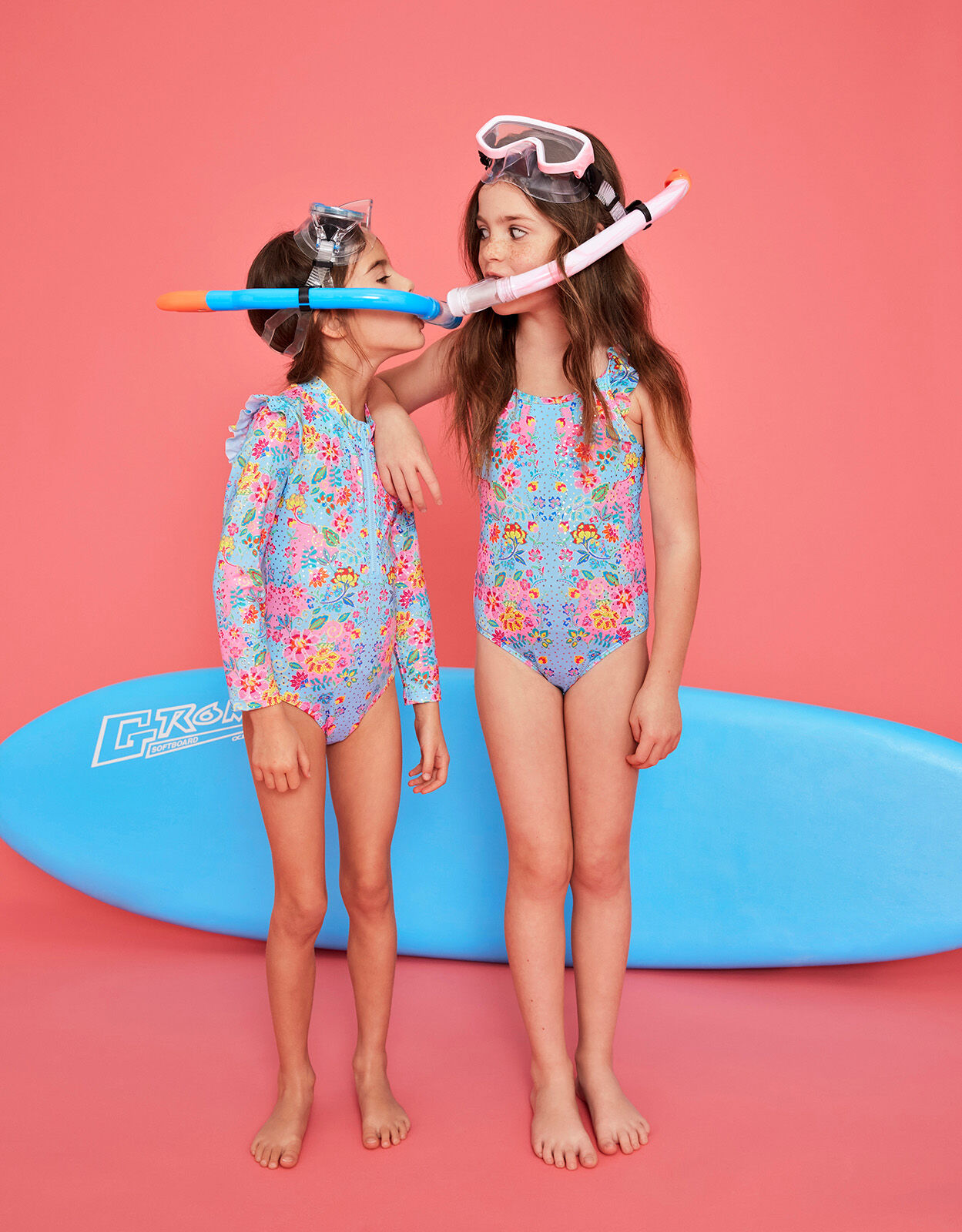 Floral Swimsuit Blue Girls Beach Swimwear Monsoon Global