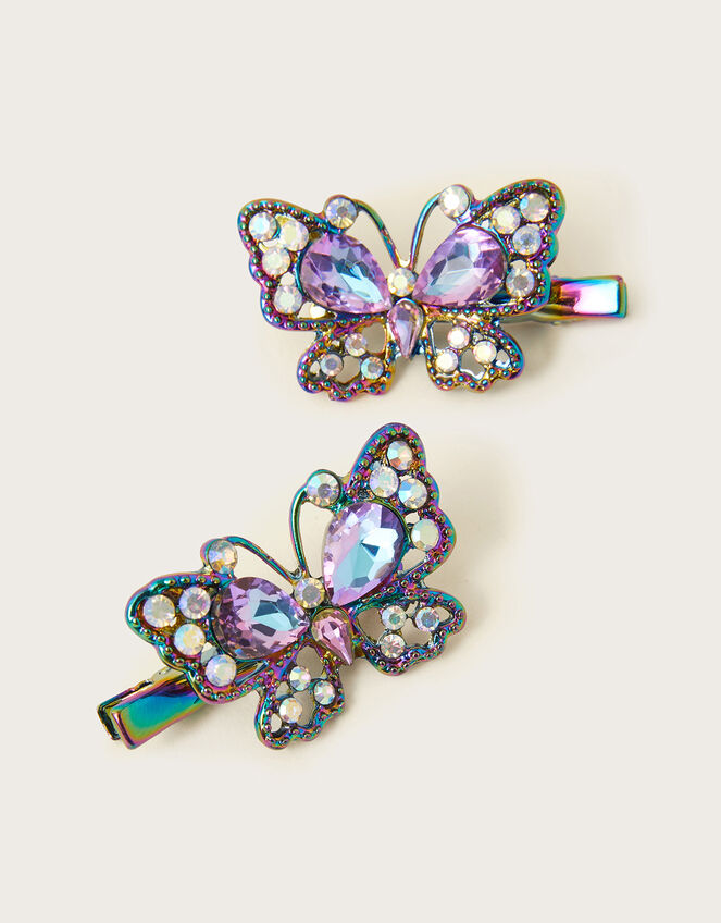 Ombre Butterfly Hair Clips Set of Two, , large