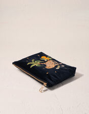 Elizabeth Scarlett Jungle Jaguar Velvet Mini Pouch, , large