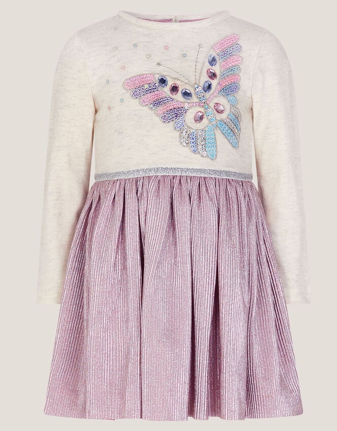 Baby Butterfly Plisse Disco Dress, Pink (PINK), large