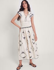 Esther Embroidered Maxi Dress, Ivory (IVORY), large