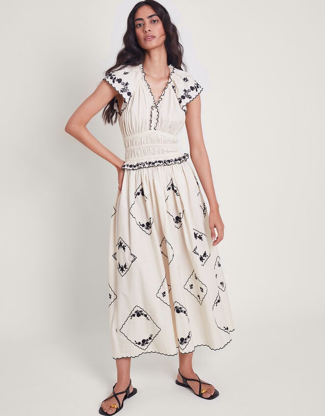 Esther Embroidered Maxi Dress, Ivory (IVORY), large
