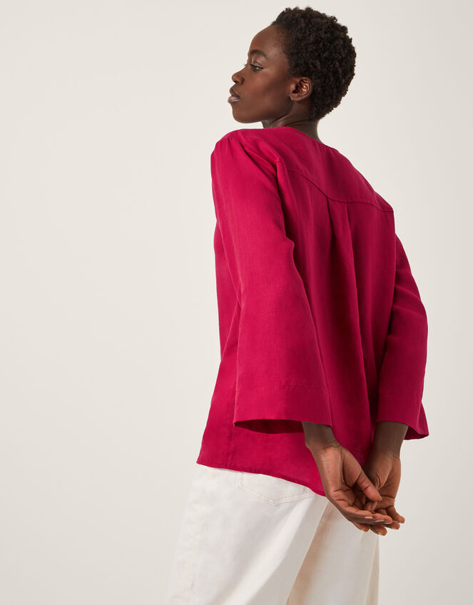 Mischa Tie Front Tunic Top, Red (RED), large