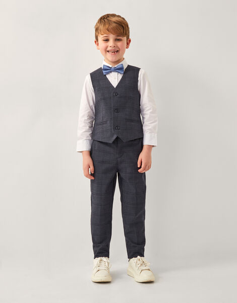 Four-Piece Check Suit, Grey (CHARCOAL), large