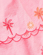 Palm Embroidered Top & Shorts Set, Pink (PINK), large