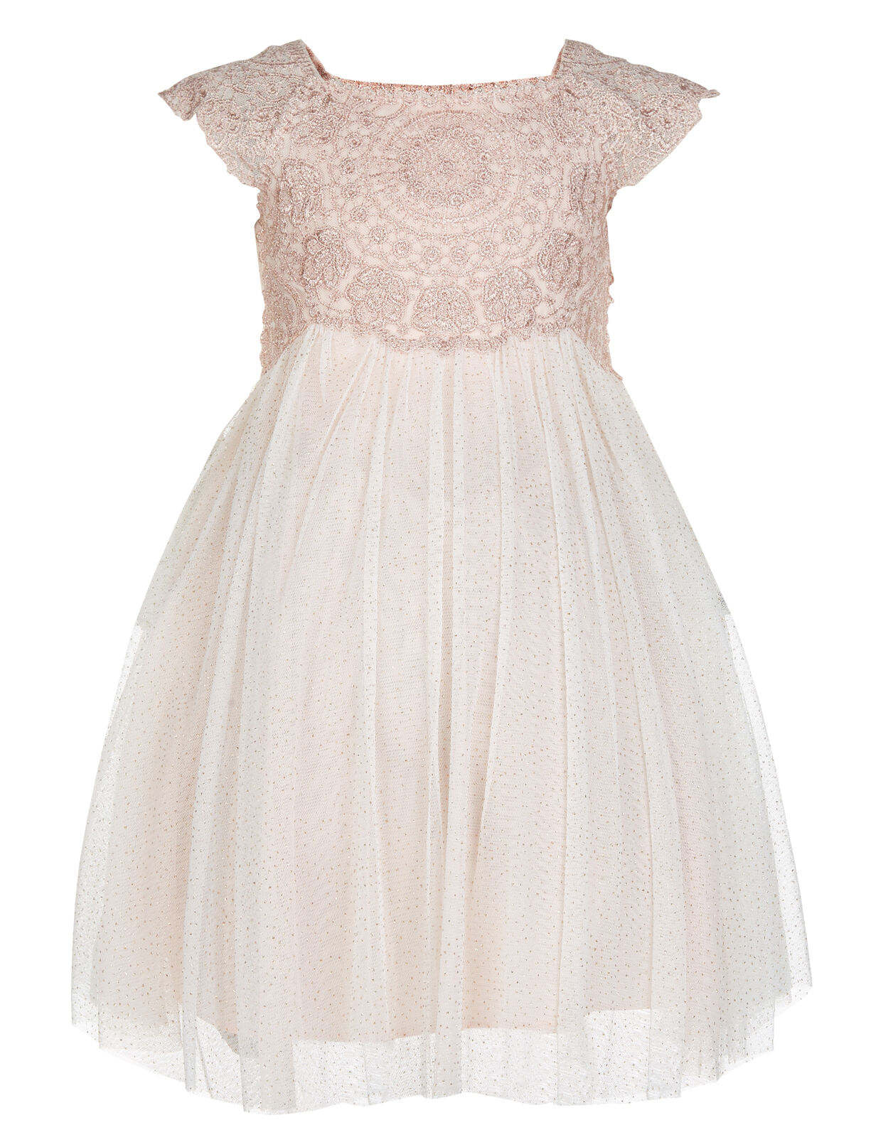 Baby Estella Lace and Sparkle Dress Pink Baby Girl Dresses