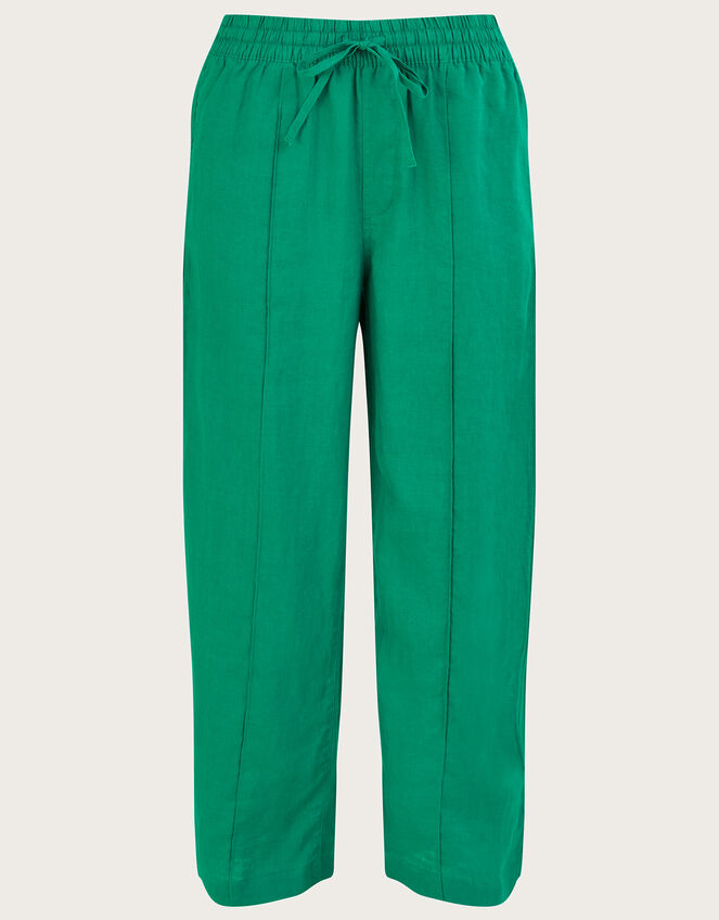 Linen Wide Leg Pull On Pants Green | Pants & Leggings | Monsoon US.