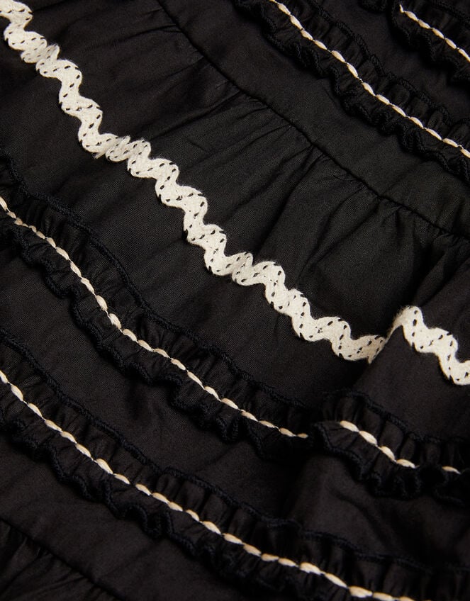 Frilly Ric Rac Sundress, Black (BLACK), large