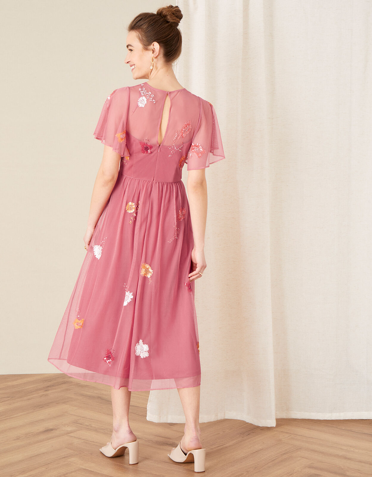 Monsoon rosa deals mesh midi dress