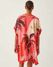 Alex Palm Tassel Mini Kaftan, Orange (RUST), large