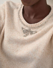 Ellen Diamant&eacute; Embellished Sweater, Ivory (IVORY), large