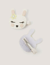 2-Pack Glitter Bunny Hair Clips, , large