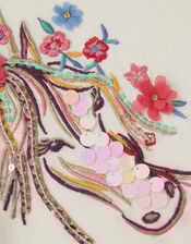 Embroidered Unicorn Ruffle T-Shirt, Ivory (IVORY), large