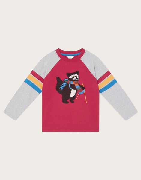 Raccoon Raglan T-Shirt, Red (RED), large