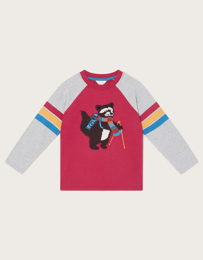 Raccoon Raglan T-Shirt, Red (RED), large