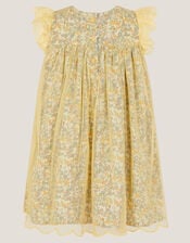 Baby Darcie Ditsy Floral Mesh Dress, Yellow (YELLOW), large