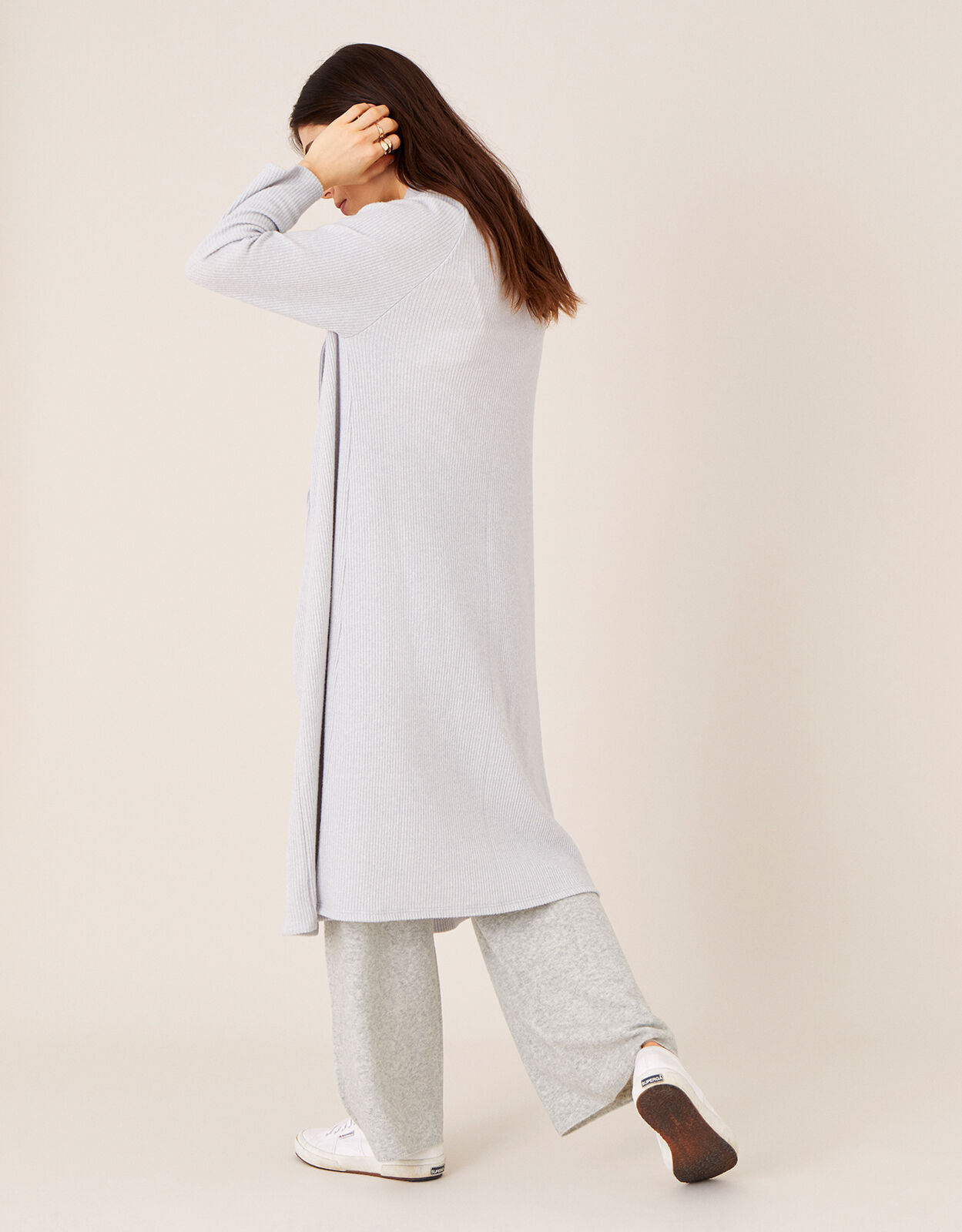 grey midi cardigan
