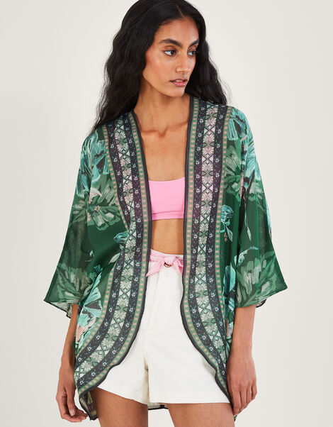 Palm Print Cover-Up in Recycled Polyester, , large