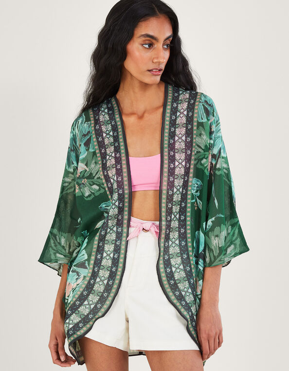 Palm Print Cover-Up in Recycled Polyester, , large
