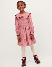 Ditsy Floral Square Collar Dress, Pink (PINK), large