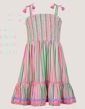 Strappy Stripe Dress, Green (GREEN), large