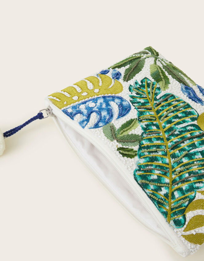 Palm Beaded Clutch Bag, , large