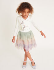 Christmas Scene Tulle Disco Dress, Ivory (IVORY), large