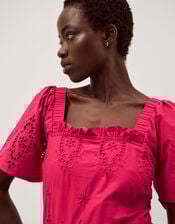 Brooke Cutwork Midi Dress, Pink (PINK), large